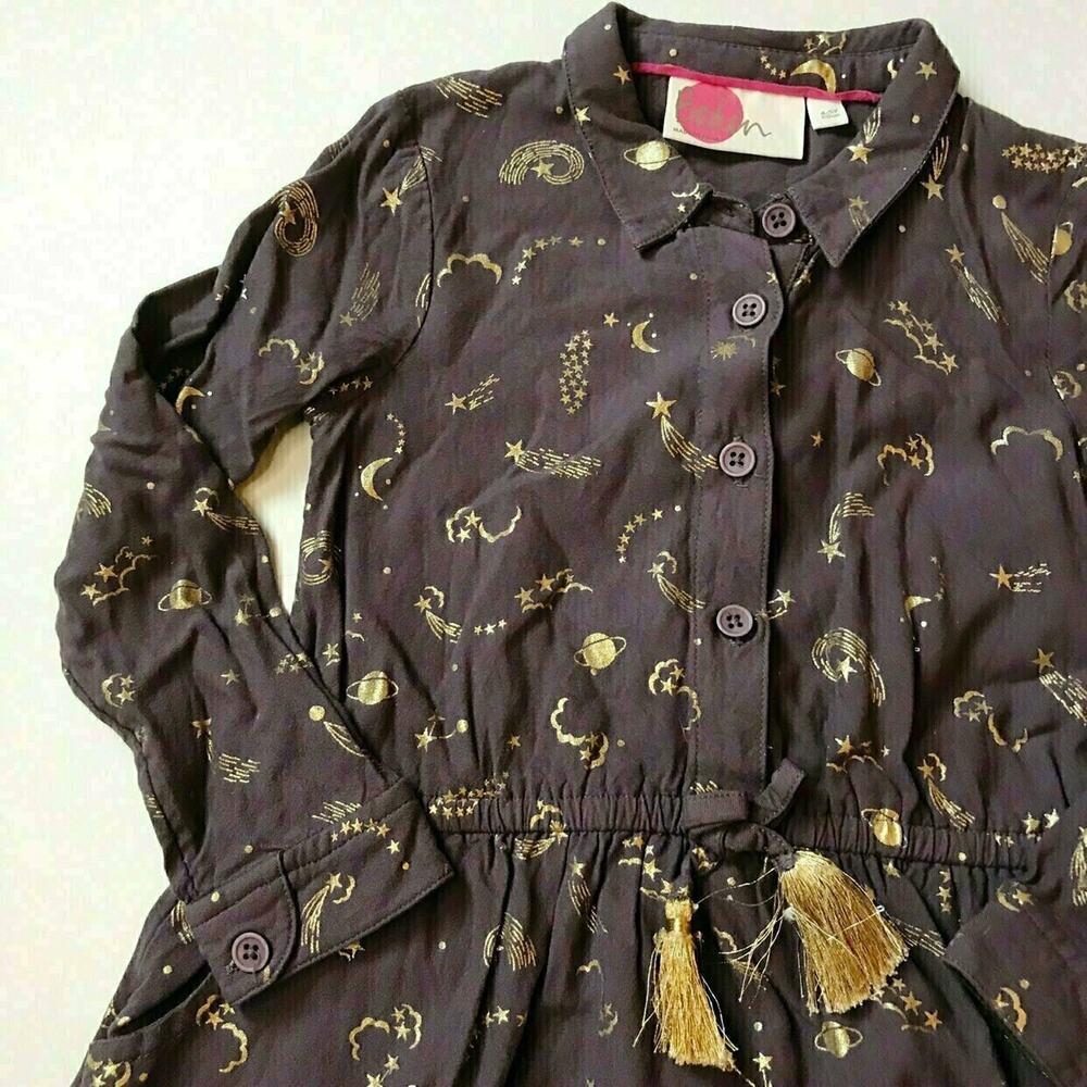 Mini Boden Outerspace Purple & Gold Hopscotch Dress 4-5Y - Picture 5 of 5